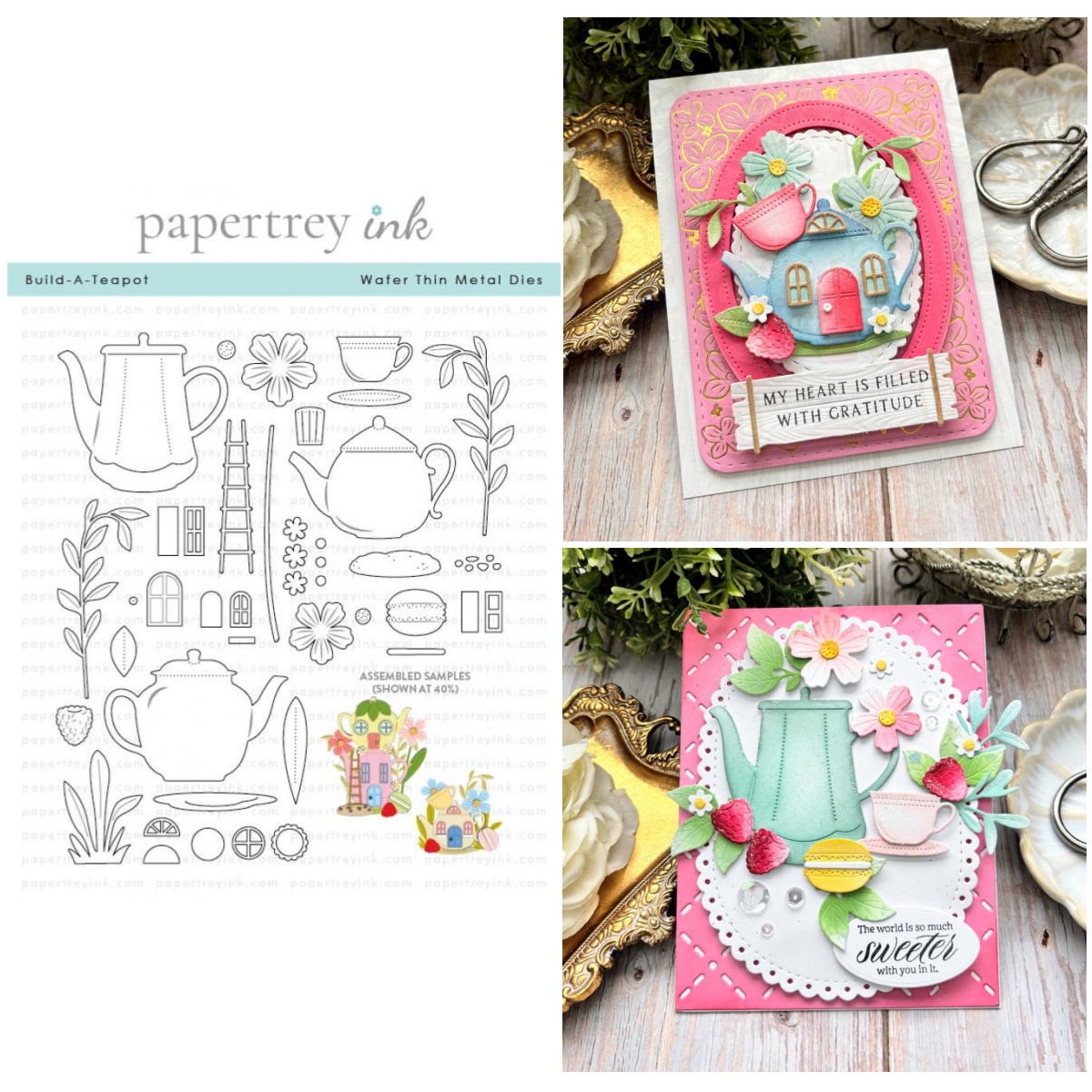 Wedding Hampers - Birds Rooster Teapot Basket Metal Cutting