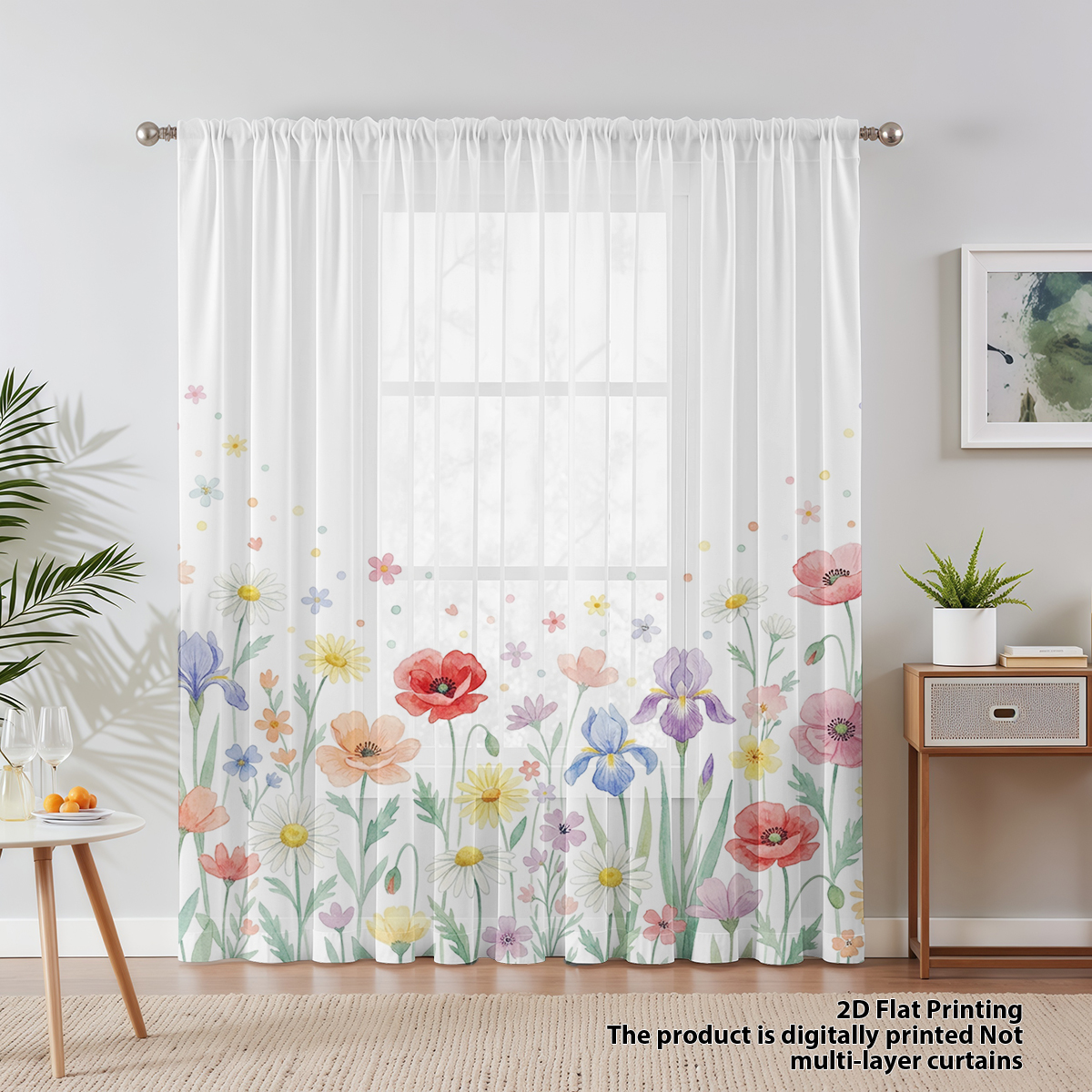 Floral Privacy Sheer Curtain,G - Good Floral & Wedding Decor Supply Photos reseña y precio