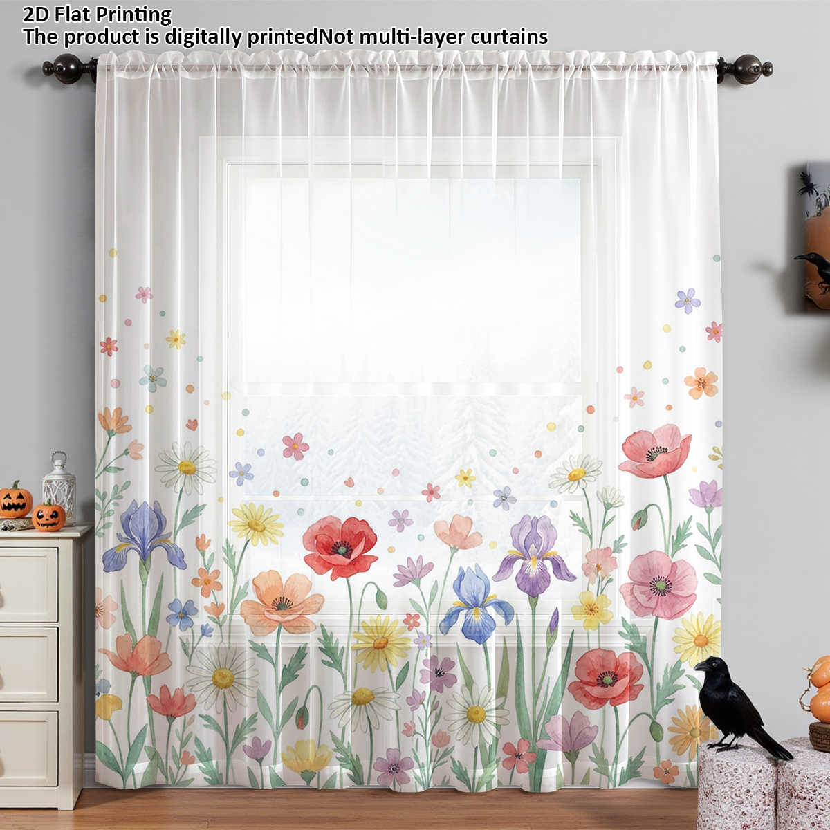 Floral Privacy Sheer Curtain,G - Good Floral & Wedding Decor Supply Photos reseña y precio