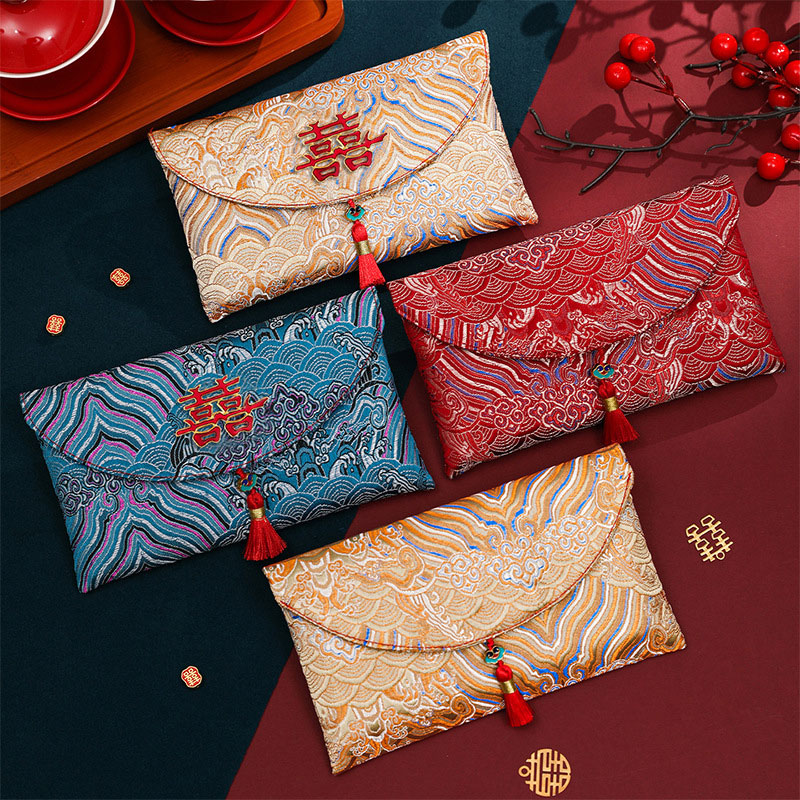 2 Pcs Brocade Embroidery Fabri - Wedding Envelopes reseña y precio