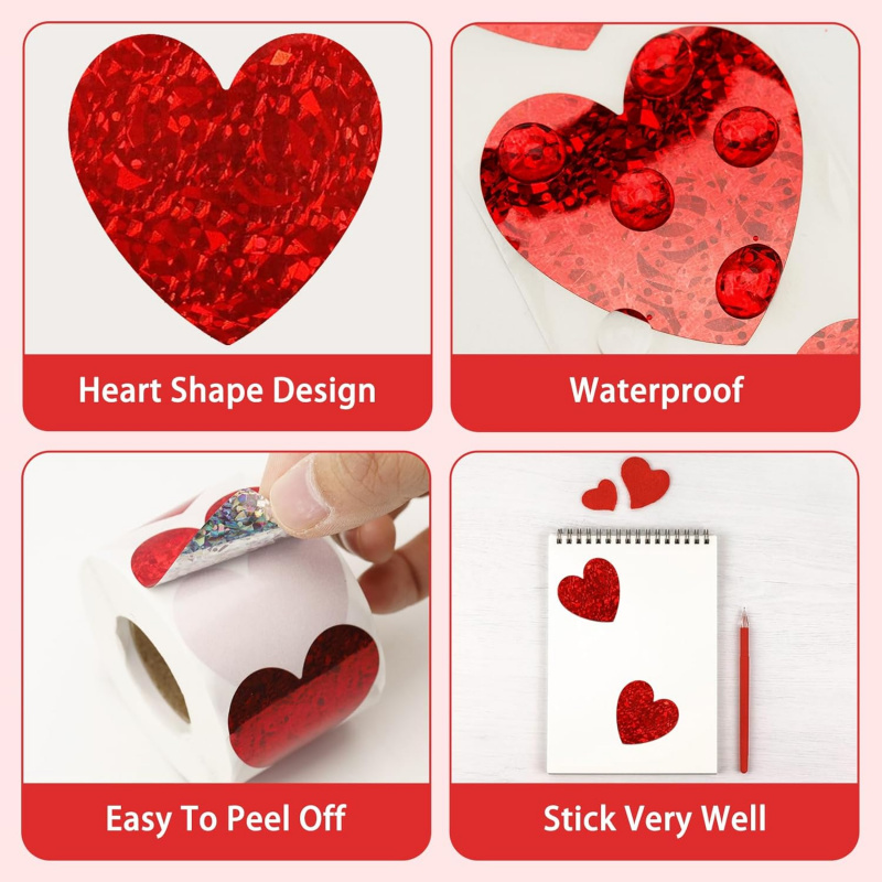 Heart Stickers - 500Pcs Valent - Wedding Envelopes reseña y precio