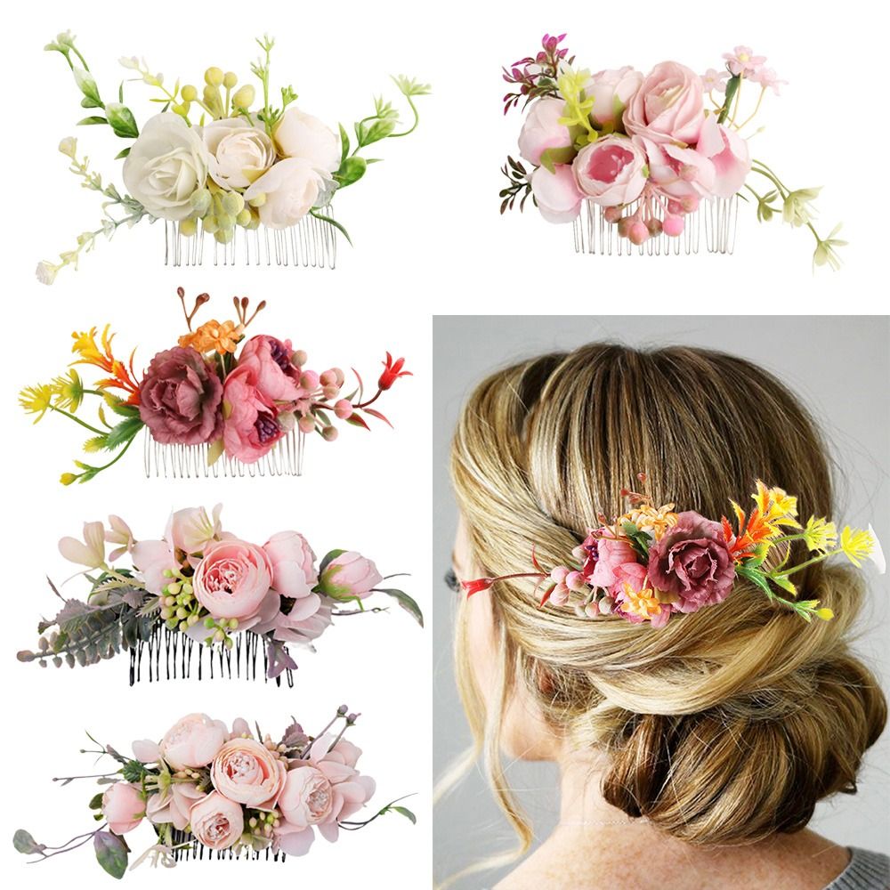Flower Hair Comb Elegant Brida - Wedding Supply Store reseña y precio