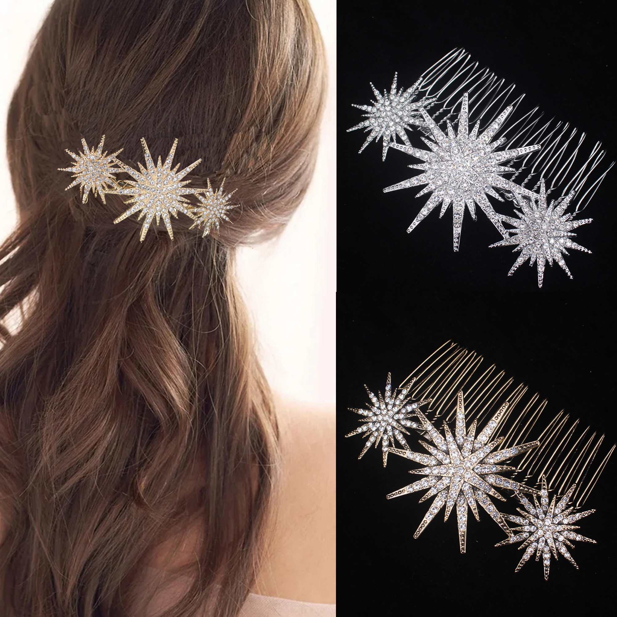 Luxury Rhinestone Star Hair Co - Wedding Supply Store reseña y precio