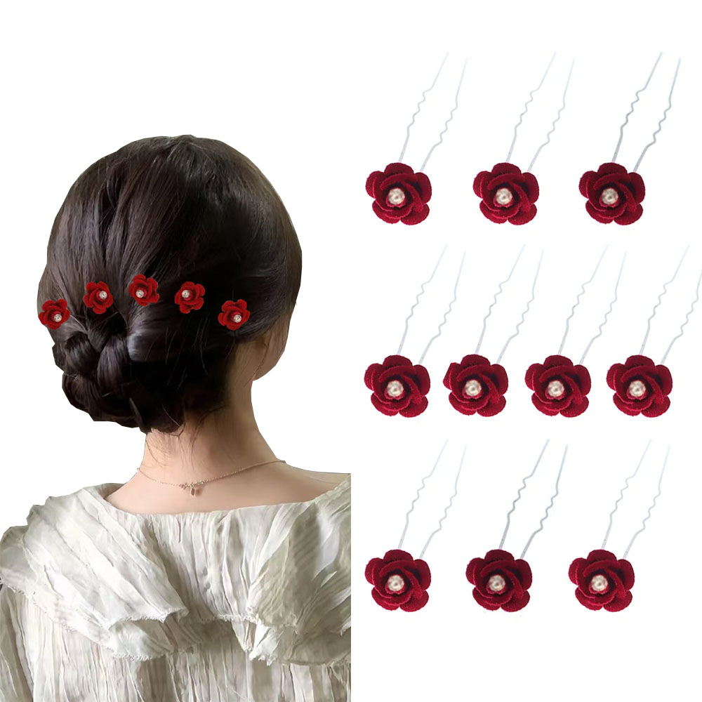10Pcs Rose Hair Accessories We - Wedding Supply Store reseña y precio