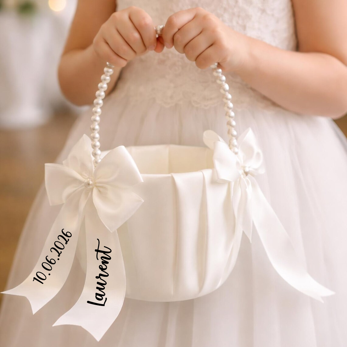 Custom Name Flower Girl Basket - Wedding Hampers reseña y precio