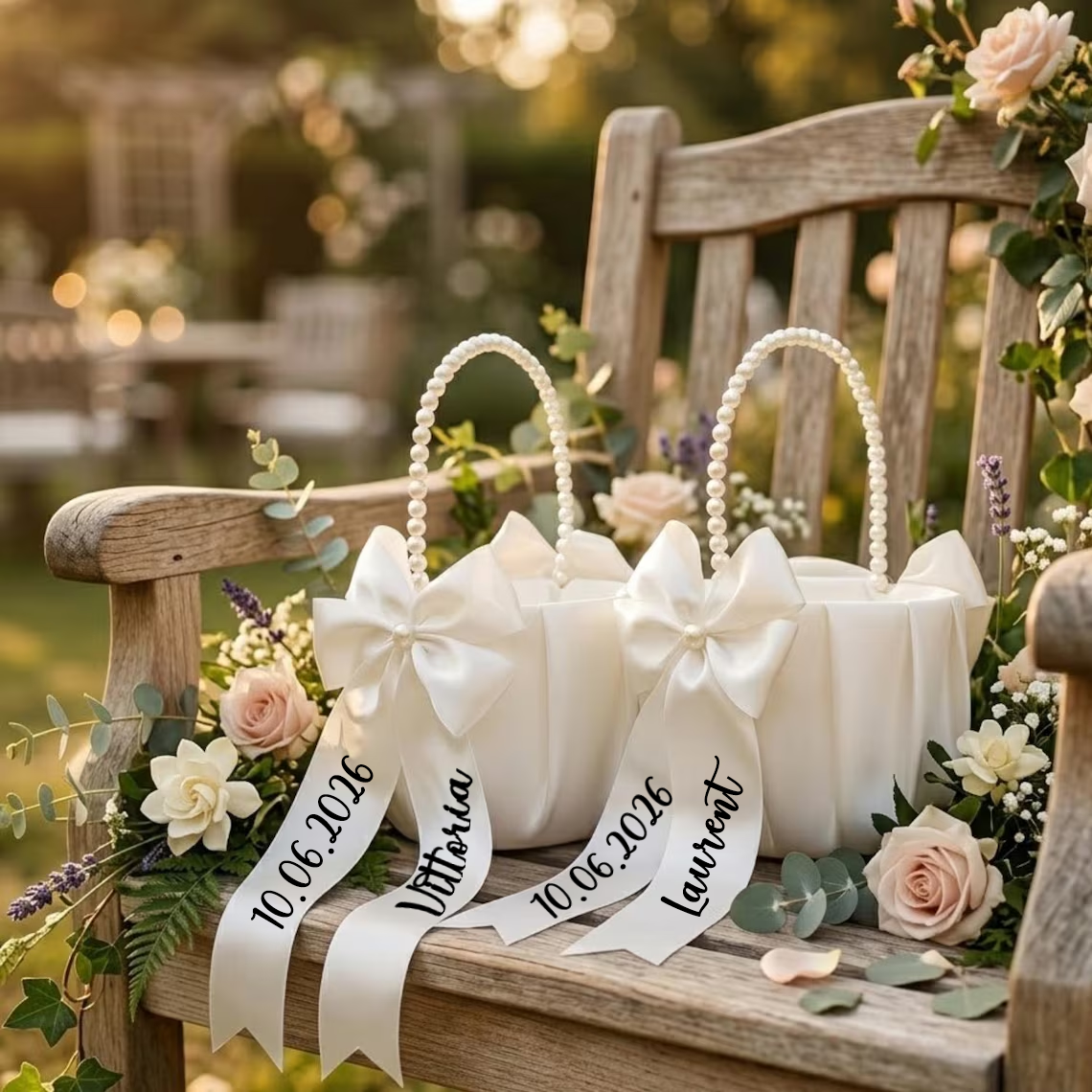 Custom Name Flower Girl Basket - Wedding Hampers reseña y precio