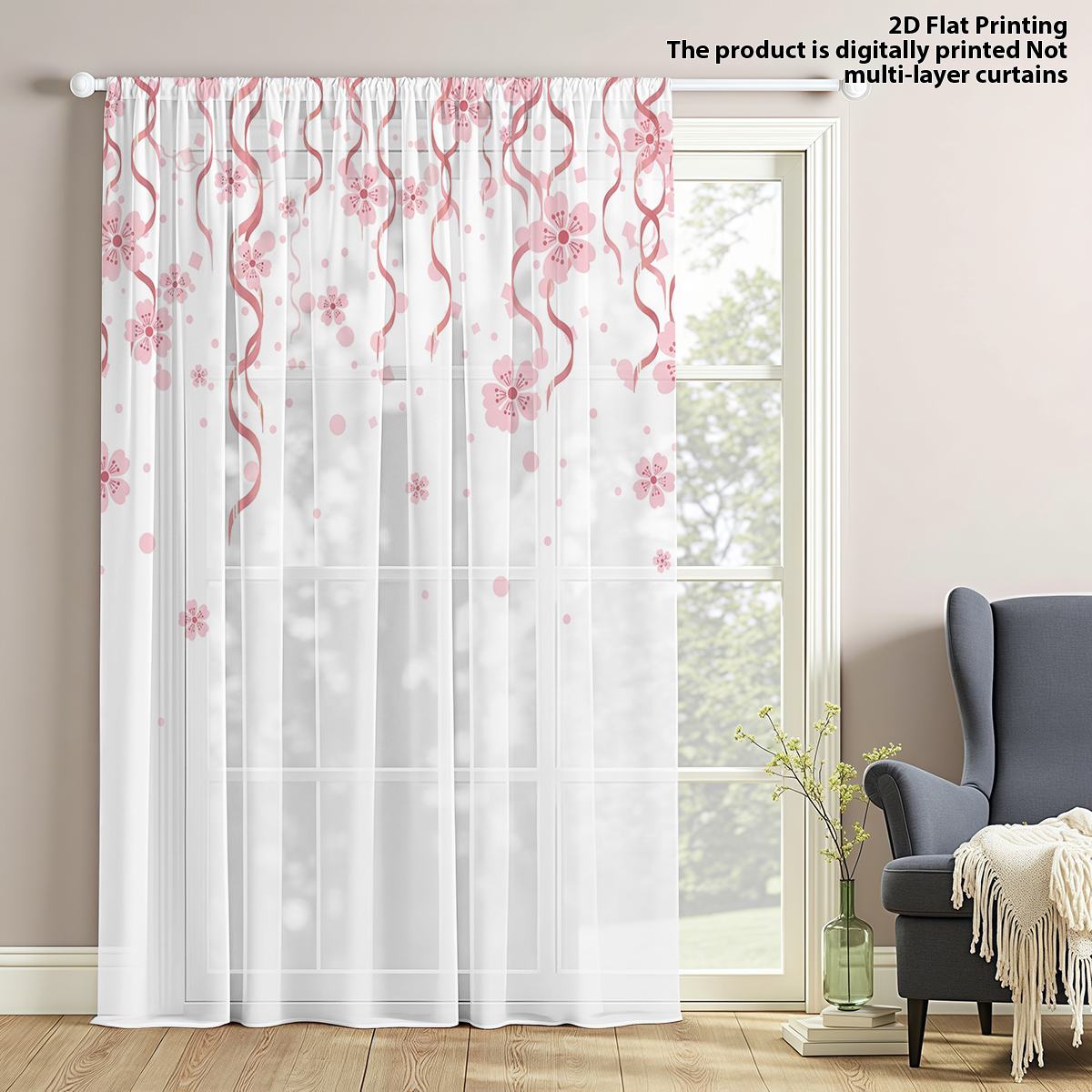 Flower Series Sheer Curtain, G - Good Floral & Wedding Decor Supply Photos reseña y precio