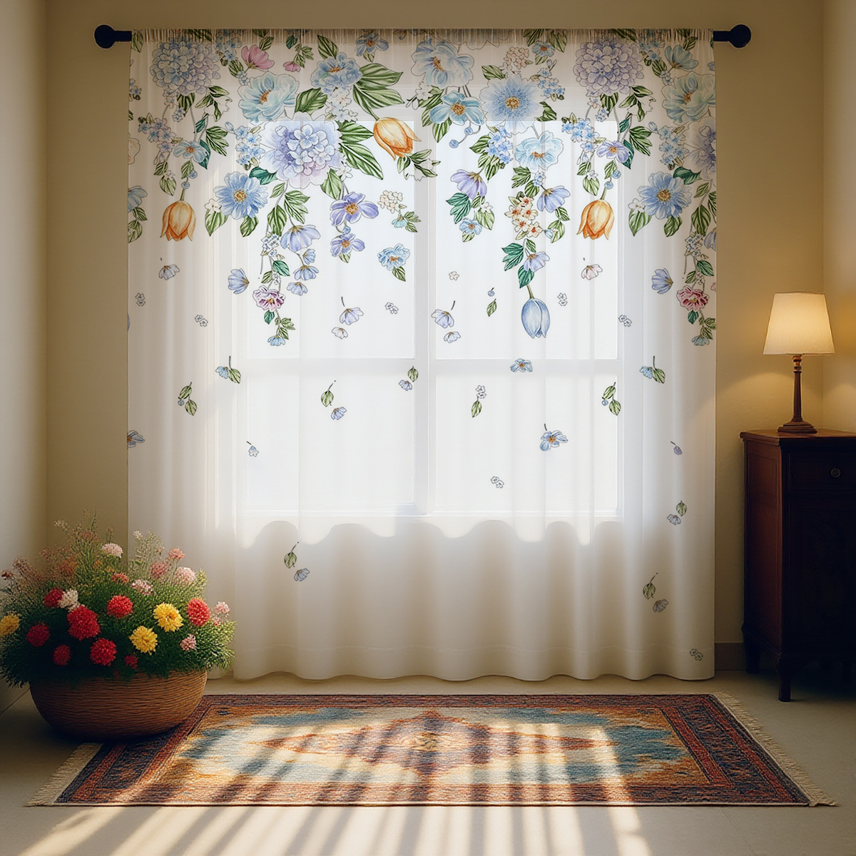 Floral Sheer Curtain, Good Qua - Good Floral & Wedding Decor Supply Photos reseña y precio