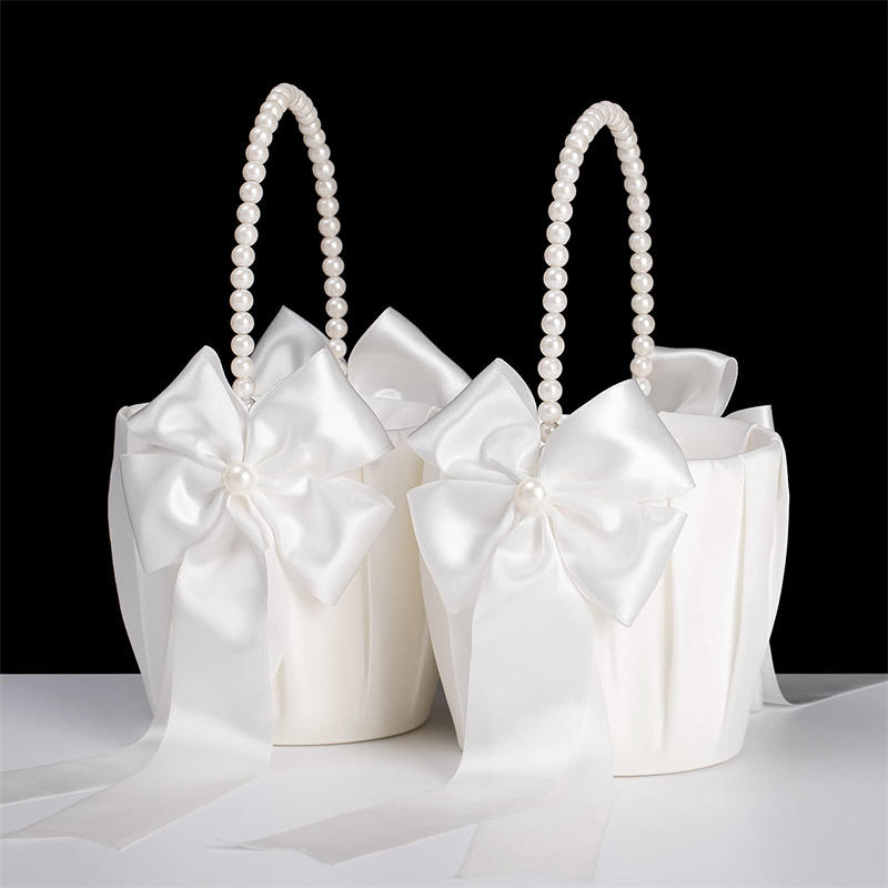 1-2pcs Pearl Handle Flower Bas - Wedding Hampers reseña y precio