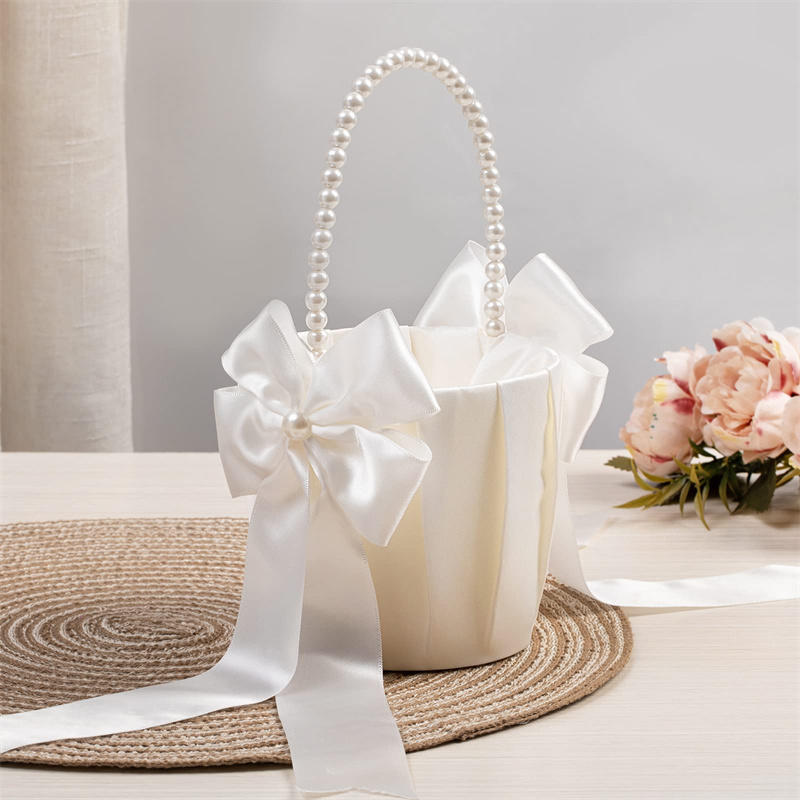 1-2pcs Pearl Handle Flower Bas - Wedding Hampers reseña y precio