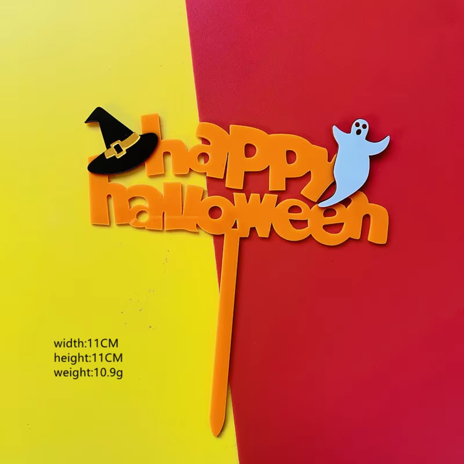 Happy Halloween Acrylic Cake T - Wedding Supply Factory reseña y precio