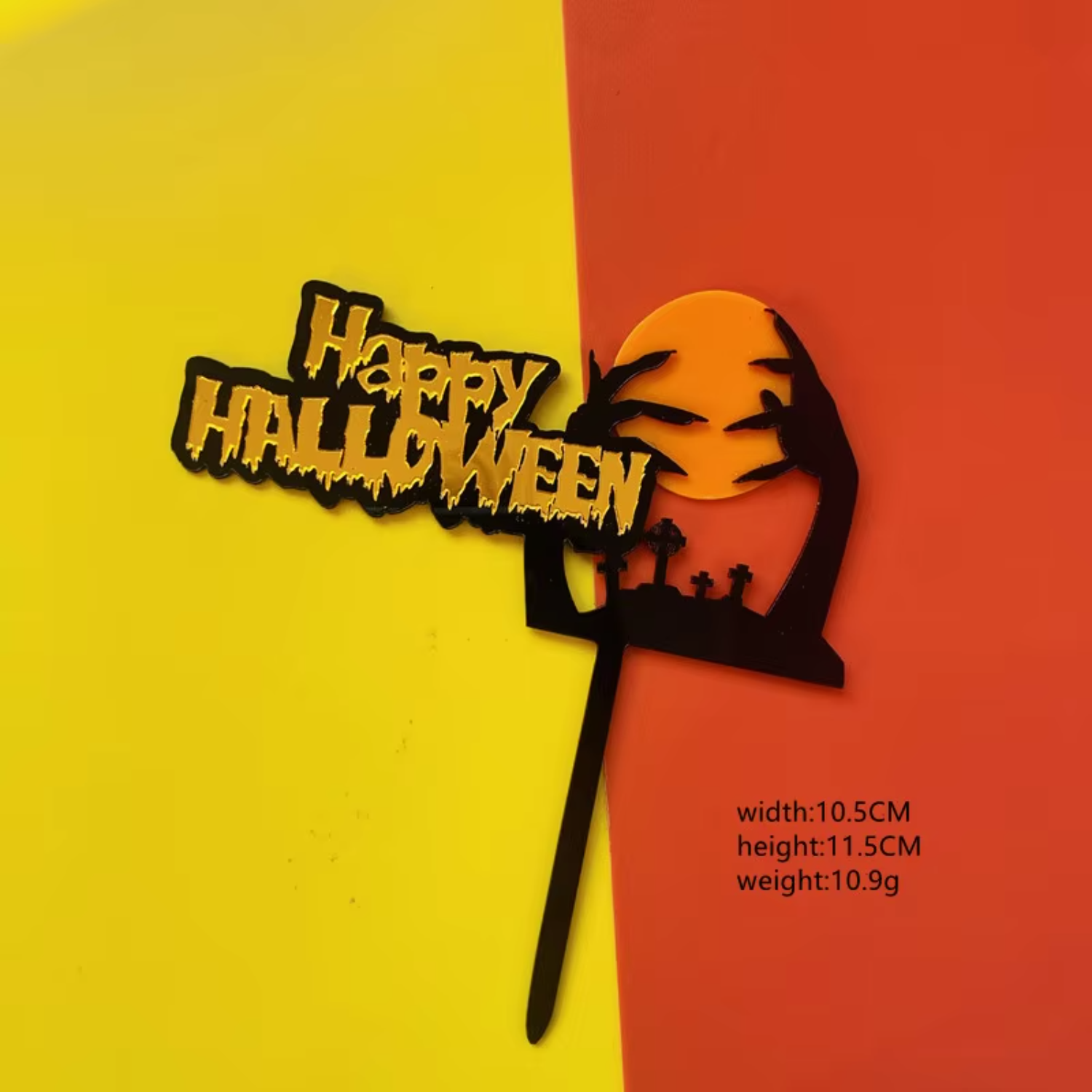 Happy Halloween Acrylic Cake T - Wedding Supply Factory reseña y precio